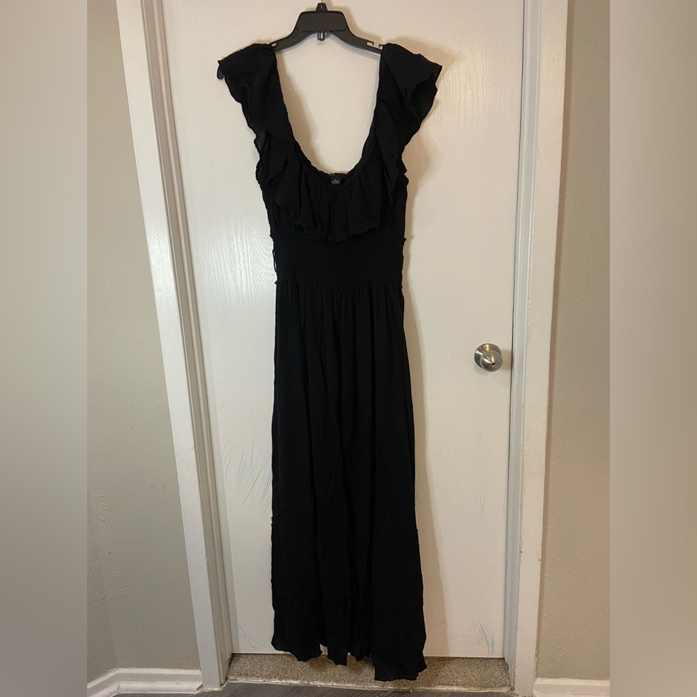Grace Dresses ruffled black summer maxi Size XL 100% Cotton